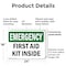 Signmission First Aid Kit Inside, 24 in W x Rectangle, Plastic OS-2PACK-EM-P-1824-L-10370 - alternate 4